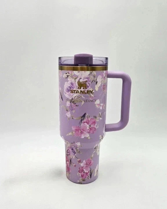 Stanley x LoveShackFancy Quencher H2.0 FlowState 40 oz Floral Tumbler – Purple/Lilac